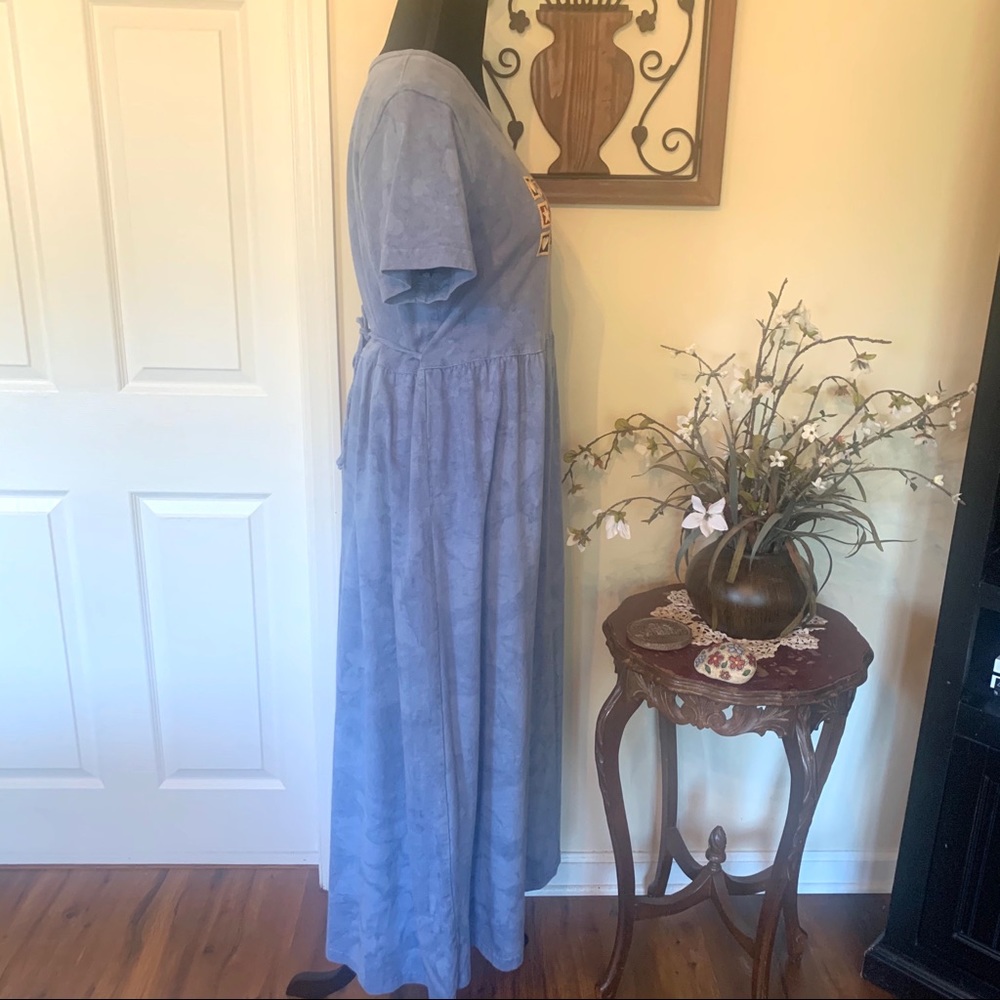 Vintage Cactus Bay Women’s Blue Apparel Scoop Neck Maxi Dress Size Large - Picture 8 of 9